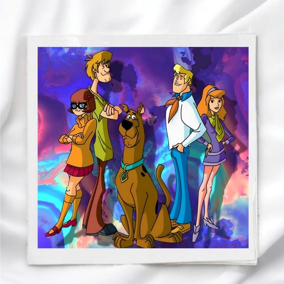 Scooby Doo Gang Fabric Panel for Quilting Crafting Sewing Quilt