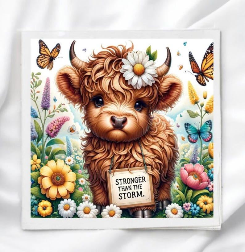 Caterpillar Nadelhalter Highland-Kuh - Magnetischer Needle Minder Für Kreuzstich Und Stickerei