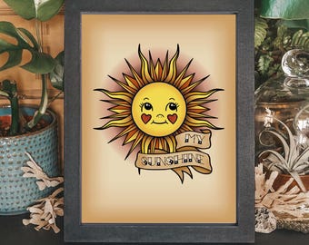You Are My Sunshine Kunstdruck für´s Kinderzimmer