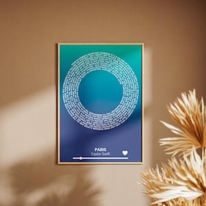 Impresión de letras de vinilo personalizadas - Impresión de canciones de boda, póster de música personalizado, regalo de letras de canciones de bodas, regalo de letras de primer baile, regalo de aniversario
