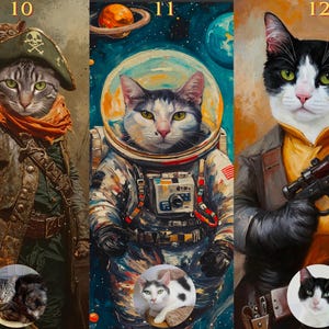 Retratos divertidos de mascotas personalizados en estilos majestuosos y vintage: impresiones artísticas personalizadas de perros y gatos, divertidas ilustraciones reales de animales, regalo perfecto