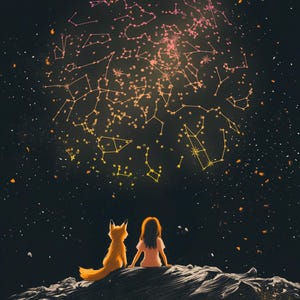 Impression personnalisée de ciel nocturne - cadeau mémorable, constellation d'étoiles personnalisée, carte du ciel numérique inspirée par votre moment spécial