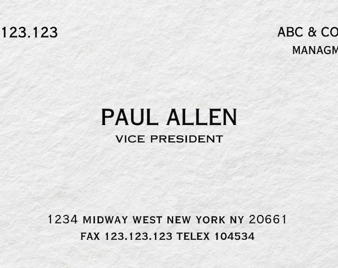 Paul Allen Business Card Template American Psycho Style Minimalist