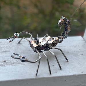 Edelstahl Skorpion, Geschweißte Metall Kunst Skulptur, Handgefertigte Einzigartige Wohnkultur