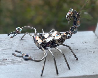 Stainless Steel Scorpion, Welded Metal Art Sculpture, Handcrafted Unique Home Decor