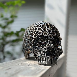 Stainless Steel Catacomb Skull, Welded Sculpture Metal Art, Handcrafted Unique Home Decor Skeleton