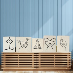 Decorative Hand Painted Tiles for Table Art, Minimalist Rustic Home Decor, Unique gift for home and office decoration