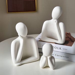 Family Art Sculpture, Concrete Couple Sculpture, New family sculpture, Family of three figures sculpture, New Baby gift, Table Decor