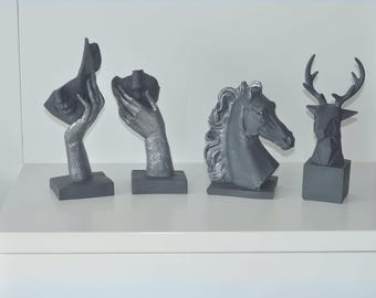 Creative Abstract Decor Statue Face, Hand Statues Sculptures, Home Office Desk Figurine, Set of 3, Set of 2, Housewarming Gifts, Gift ideas