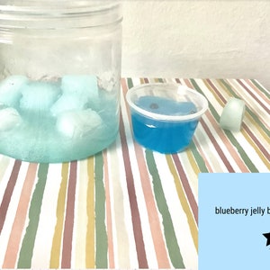 Blueberry cubes boba  (jelly cube + clear slime)