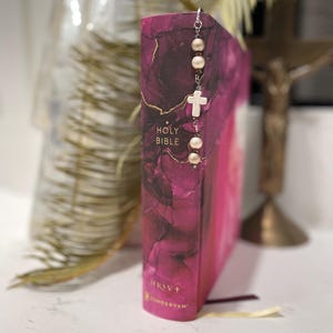 Handmade Cross Beaded Metal Bookmark