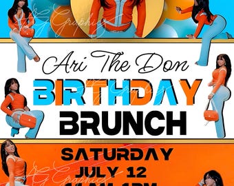 Individueller Brunch Flyer Personalisierte Digitale Einladung Geburtstag Brautparty Girls Day Sofort Download