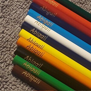 Set of 12 Colored Pencils - Engraved With Custom Text