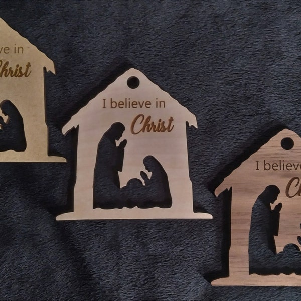 I believe in Christ Nativity Christmas Ornament (bulk options available!)