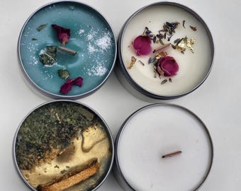 4oz Intention Candle: Homegrown Botanicals, Beeswax Candle
