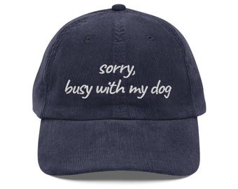 Dog Lover Embroidered Corduroy Hat: Retro Style Cap