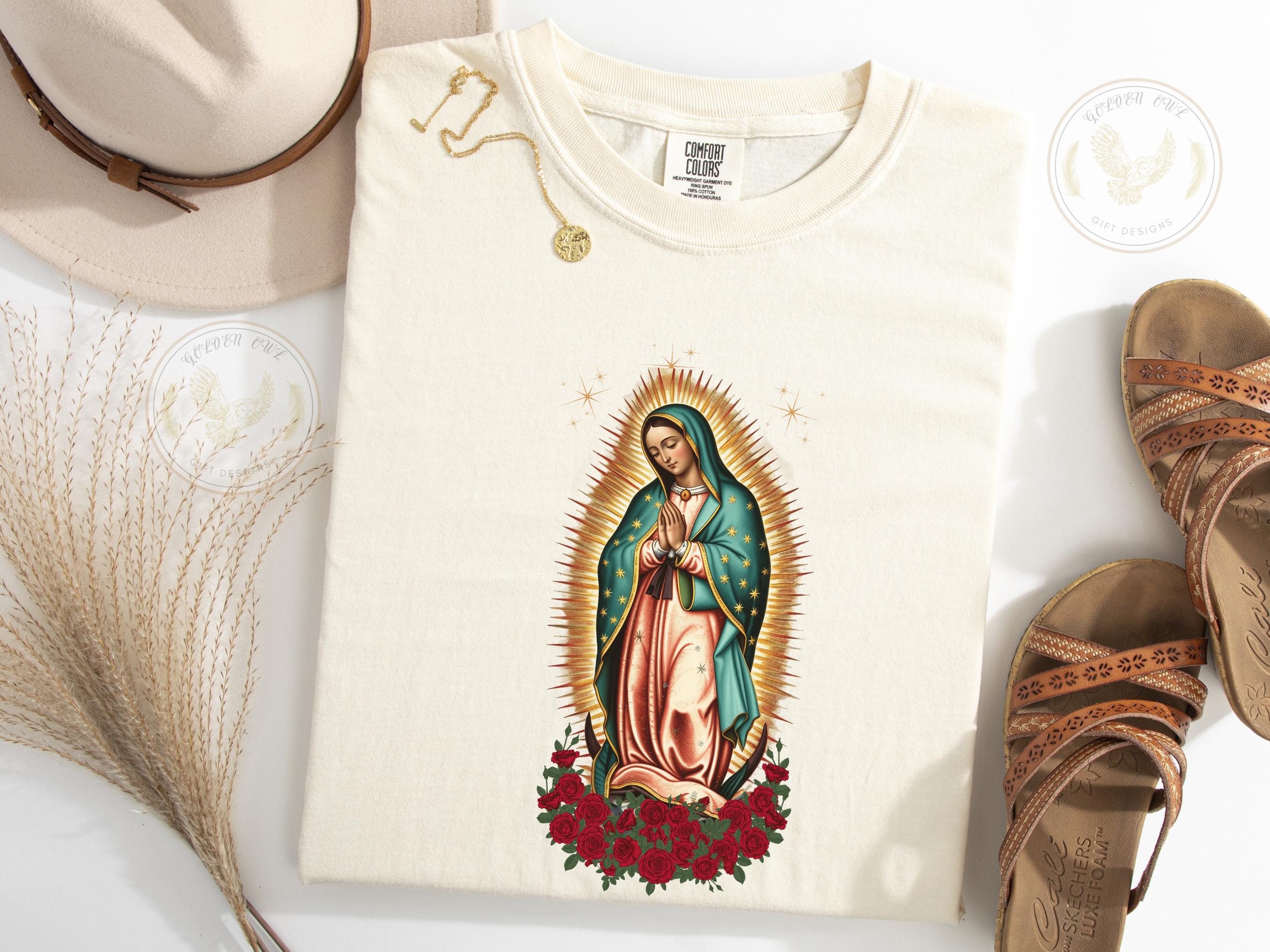 Virgen De Guadalupe Comfort Colors Shirt: Catholic Gift for Mom