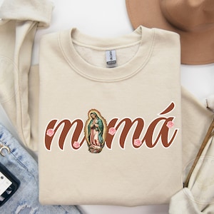 Virgen de Guadalupe Sweater, Mothers Day Gift, Our Lady of Guadalupe Sweatshirt, Gift for Mom, Mexican Gift, Catholic Women Shirt.