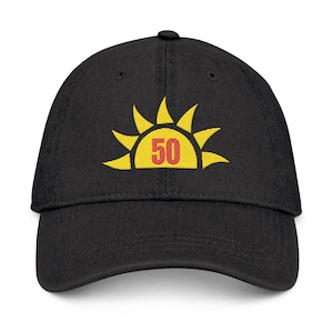 50th Birthday Gift, Embroidered Denim Cap, Husband Vintage 1950 Hat, Gift for Brother, Birthday Girls Trip, Embroidery Gifts for Mom.