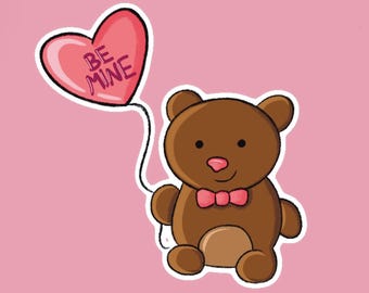 Be Mine Bear Sticker | Valentine's Day | Cute Stickers