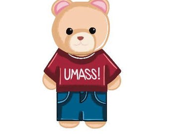 UMass Calico Critter Cuddle Bear Sticker