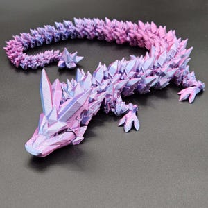 3D Printed Crystal Gemstone Dragon | Flexible Dragon | Unique Gift |