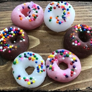 6 Wax sprinkle mini donuts fake food embeds