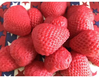 20 wax strawberry halves embeds fake food Choice of scent