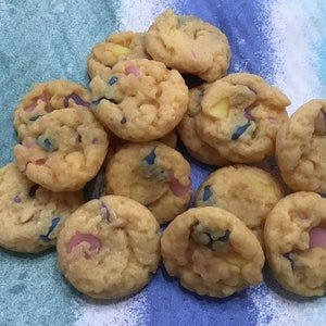12 Mini wax rainbow chocolate chip cookies- melts - embeds - fake food