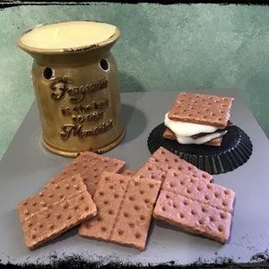 6 wax graham cracker halves/fake food/make smores