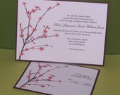 Items similar to Personalized Wedding invitations Cherry Blossom SAMPLE ...