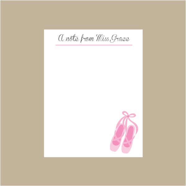 Ballet Notepad, Dance Teacher Notepad, Gepersonaliseerde Notepad, Teacher gift, kous stuffer