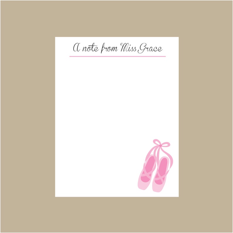 Ballet Notepad, Dance Teacher Notepad, Personalized Notepad, Teacher gift, stocking stuffer image 1