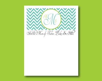 Chevron Notepad, Monogram Notepad, From the mom of notepad, teacher gift