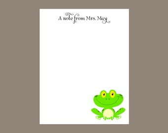 Frog notecards, Frog card, Personalized frog thank you cards (set of 10)