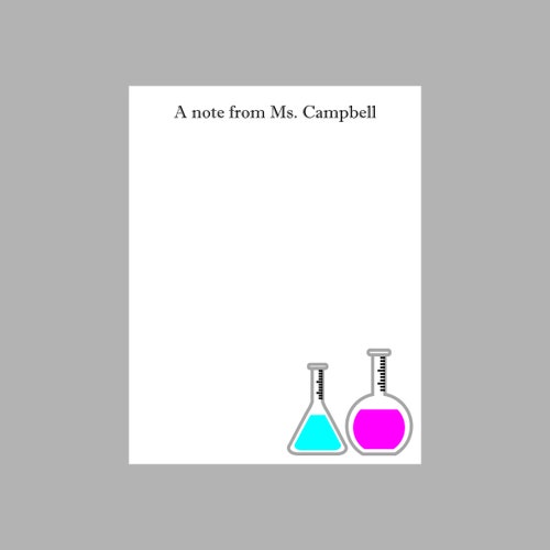 Science Teacher Notepad Personalized Science Notepad Etsy