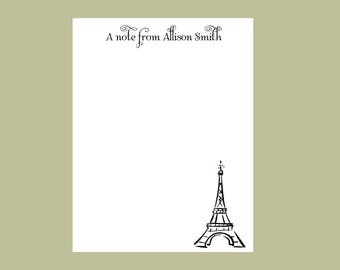 Eiffel Tower notepad Personalized Notepad, party favor Teacher gift, stocking stuffer