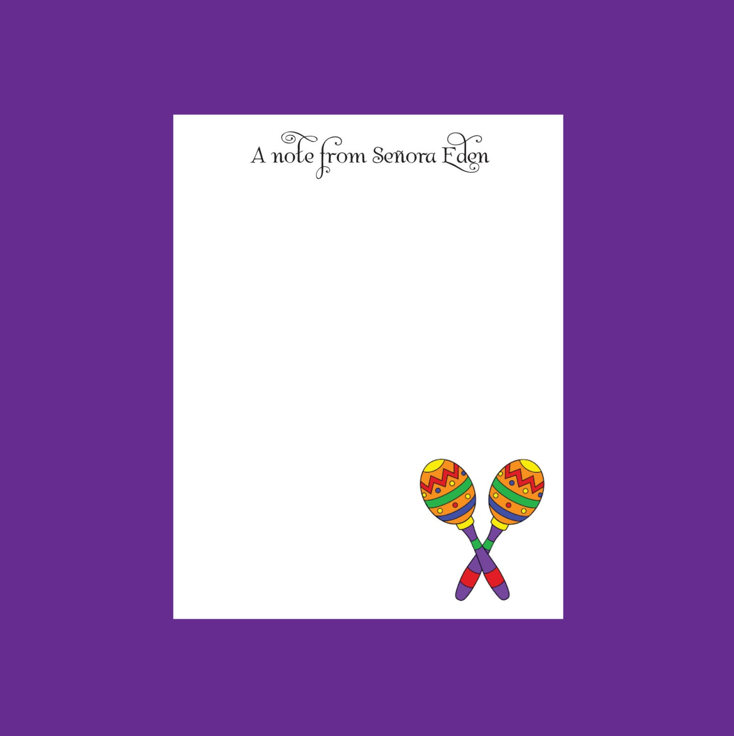 Maraca Notebook Spanish Teacher Notepad, Maracas, Custom Notepad, Personalized Notepad ...