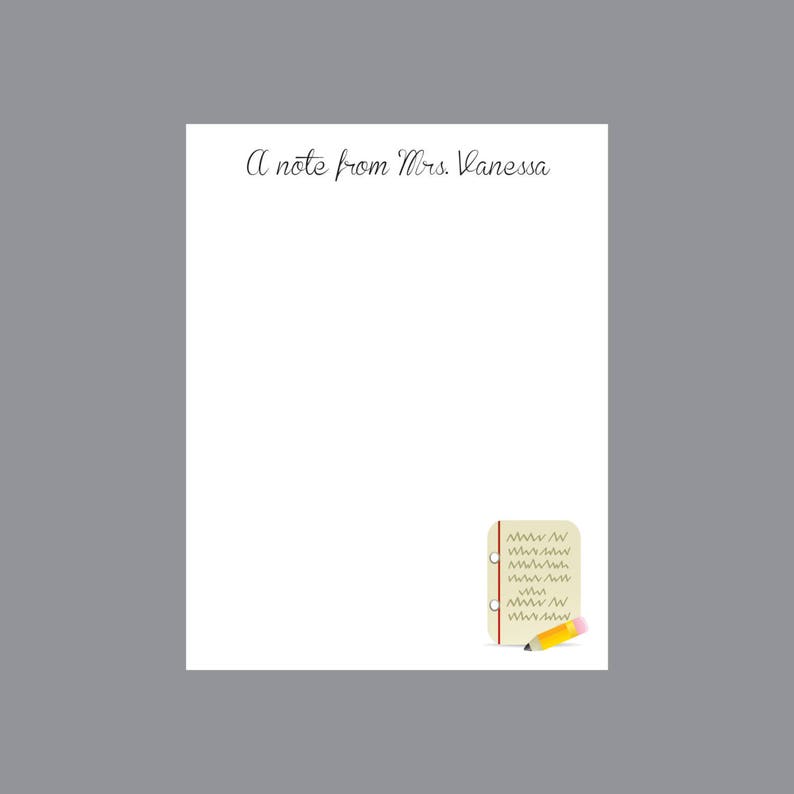 Secretary Messaging Notes Secretary Notepad, Teacher Notepad, Personalized Notepad, Custom ...