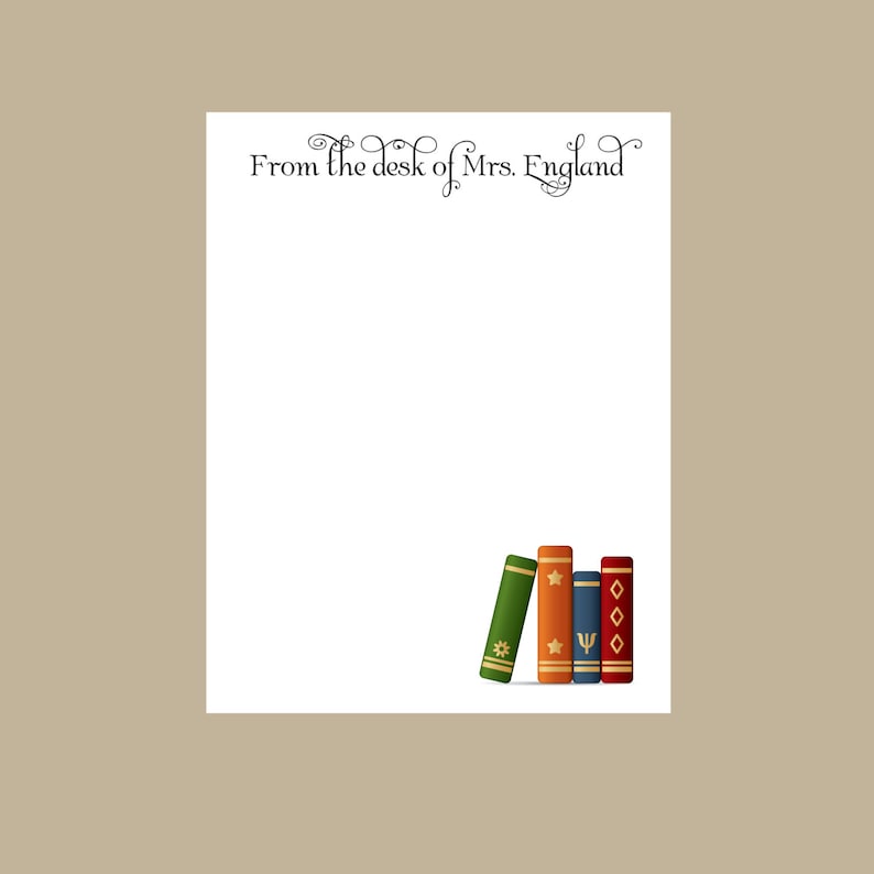 Librarian notepad, library teacher notepad, gift for teachers, teacher gift, teacher notepad, Personalized Notepad image 1