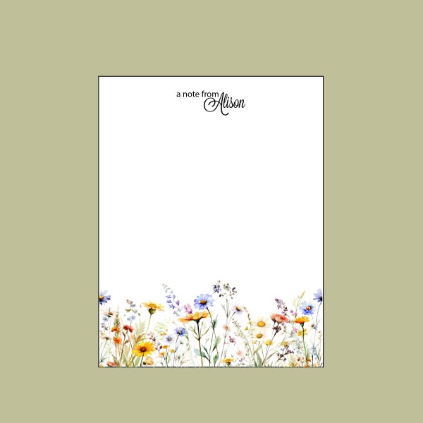 Wildblumen-Notizblock, personalisierter Notizblock, Lehrer Geschenk, Strumpf Stuffer