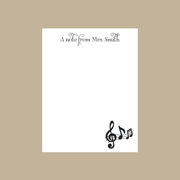 Band teacher notepad, music teacher notepad, Music notes, teacher gift, Personalized Notepad