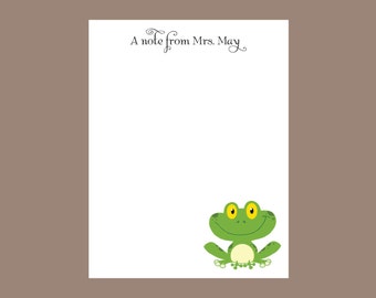 Frog notepad, Personalized Notepad, Writing Pad, Teacher gift, stocking stuffer