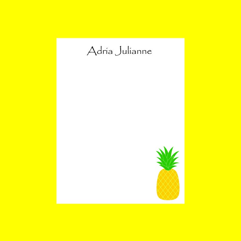 Pineapple Notepad, Personalized Teacher notepad, End of Year teacher gift image 1