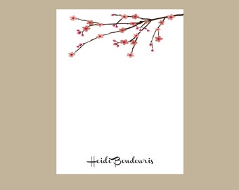Cherry blossom notepad, teacher gift, stocking stuffer