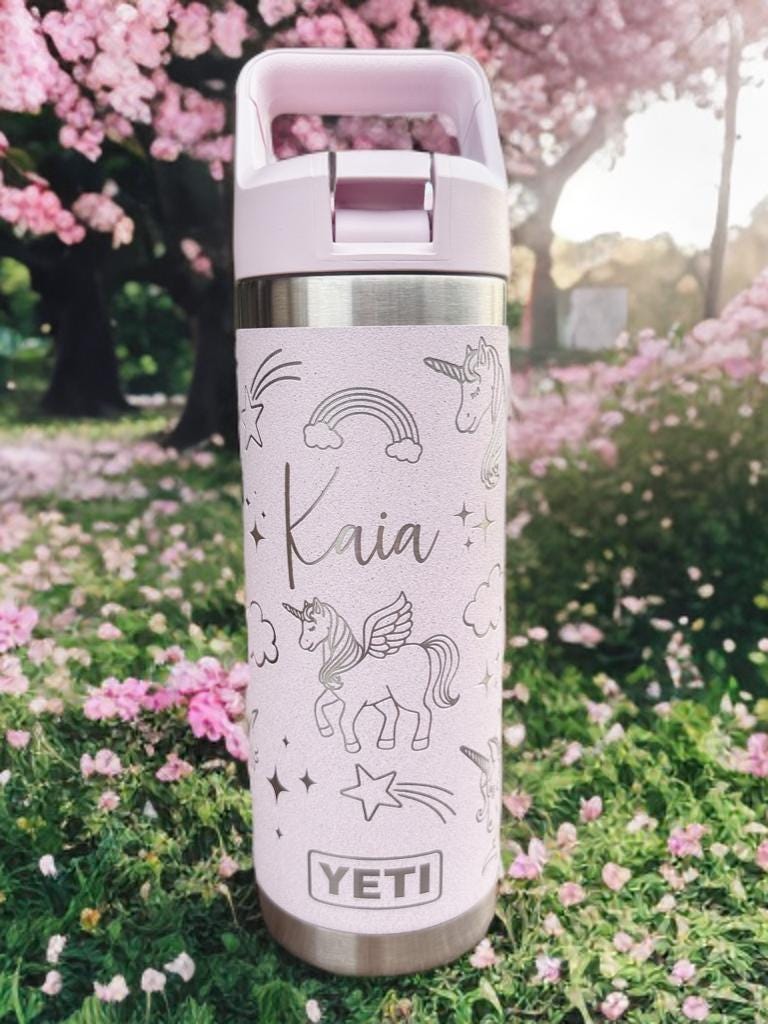 Kids Unicorn 18 Oz. Yeti Rambler, Engraved Personalized Water