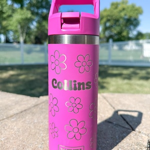 Kids Retro Daisy 18 oz. Yeti Rambler, engraved personalized water bottle