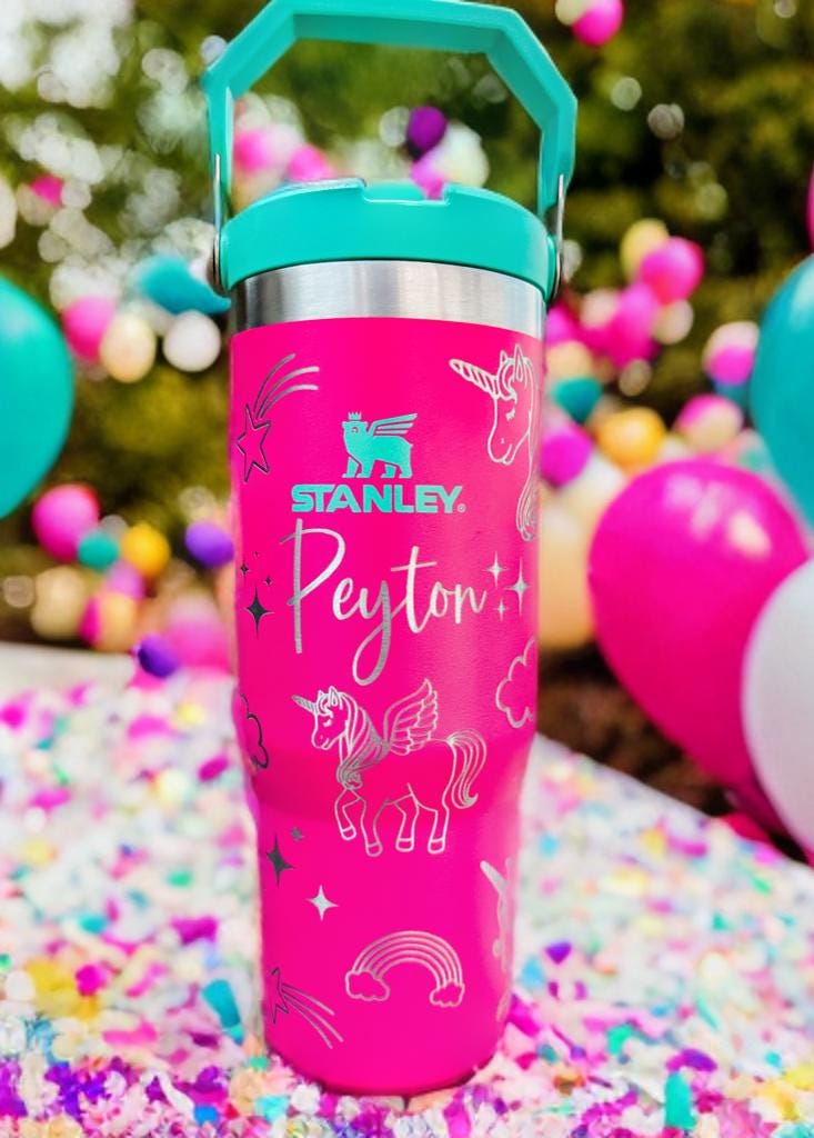 30 Oz. Kids Unicorn Stanley Iceflow Flip Straw, Personalized Water Bottle -  Etsy