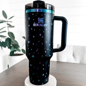 40 oz. Black Chroma Stanley Sparkle Stars Laser Engraved Tumbler