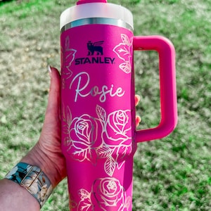 30 oz. Rose personalized Stanley Tumbler, laser engraved